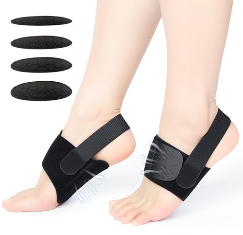 APOMOONS Conponous fotvalvsband för plantar fasciit, utbytbara höjder fotbandage mittfot kvinnor män plantar fasciit inlägg andas plantar fasciit bandage