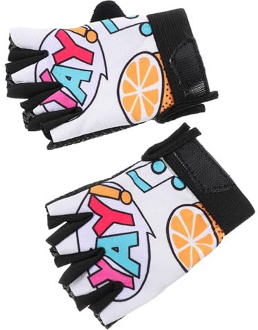 minkissy Halbfinger-kinderhandschuhe Fürs Radfahren Weiße Jahre Atmungsaktive Stoßdämpfende Outdoor-sporthandschuhe Uv-Schutz Vibrationreduzierend Für Mountainbike Und Skateboard