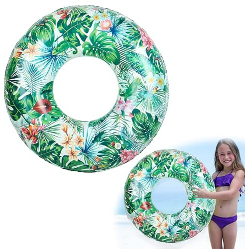 LUMOOM Anillos de natación para adultos, neumáticos de natación grandes, anillo inflable de juego de agua, anillo de natación hawaiano, flamenco palmera, juguete acuático para piscina, playa, piscina