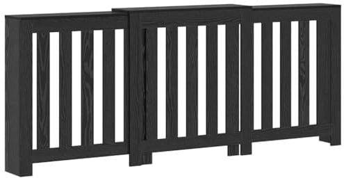 vidaXL Heizkörperabdeckung Schwarz Eichen-Optik 205 x 21,5 x 83,5 cm