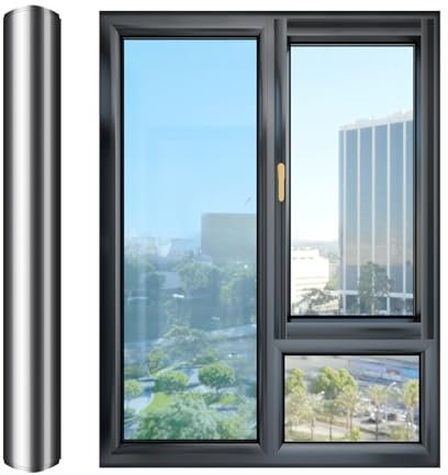 Privacy Film for Window,Sun Blocking Anti UV Reflective Window Tint | Self Adhesive Mirror Tint Sticker Heat Control Anti UV for Home Kitchen House Door Sun Blocking