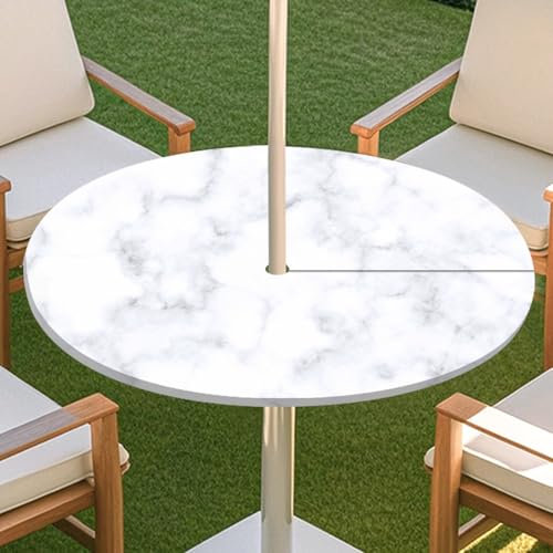 JSJHJZJ Runde Tischdecke for den Außenbereich, Tischdecke mit Loch for Regenschirm, wasserdichte Tischdecke for Strandterrasse, Gartenpicknick(H,L)