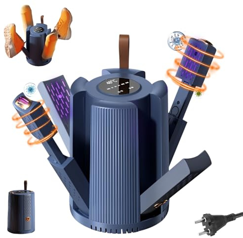 WDKXCN Schuhtrockner Elektrisch, Schuhtrockner Antibakteriell mit 4 Arm, Schuh Trockner mit 3-Gang Timing Einstellung und Einem Intelligenten Temperaturgeregelten, Antibakteriell Ozon Shoe Dryer