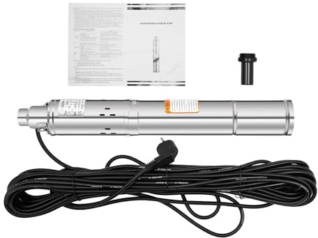 Tiefbrunnenpumpe & 250W Brunnenpumpe Solarenergie - Tauchpumpe | Durchflussmenge 1600L/h | Maximale Tiefe 80m | Inkl. 20m Kabel | für Quellen und Landwirtschaftliche Anwendungen