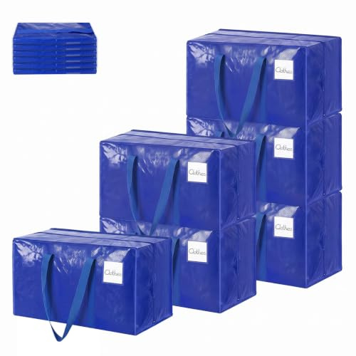 Freyeeti Set da 6 Borse per traslochi, 94L Borsa Portaoggetti Grande, per | Per riporre vestiti salvaspazio, con Cerniera e Maniglia, Pieghevole Scatole Armadio Viaggio per Vestiti, Coperte, Trapunte
