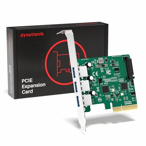 dynattenik 10 Gbit/s 3-Port PCIe auf USB 3.2 Gen 2 Erweiterungskarte für Desktop-PCs und SSD-Gehäuse, kompatibel mit Windows 11 und Linux 【TrioCreator Pro (Alpha), Standardhalterung】