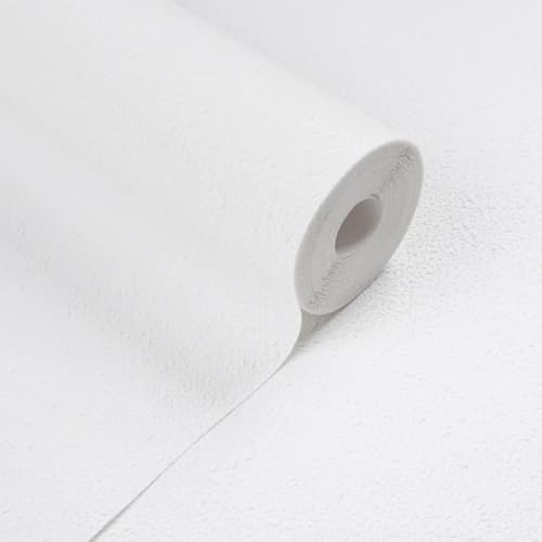 SOPHIE LAURENCE White Textured Paintable Wallpaper – Embossed/Paint-Ready Feature Wall Roll