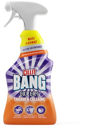 Cillit Bang Nettoyant Salle de Bain 1L – Anti-Calcaire Surpuissant, Élimine Crasse, Traces de Savon et Rouille, Action Rapide
