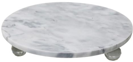 ASAKKURA Plateau Décoratif Support Élégant et Délicat en Marbre Naturel Rond Multifonction pour Bijoux et Décoration Intérieure Adapté Restaurant et Maison
