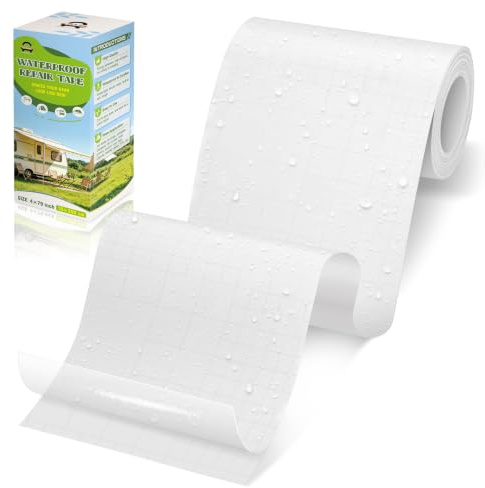 OAZ Cinta Reparadora de Toldos Autoadhesiva, 10 x 200 cm Parches Transparentes para Toldos Exteriores Transparente, Cinta Adhesiva Impermeable para Carpas, Glorietas