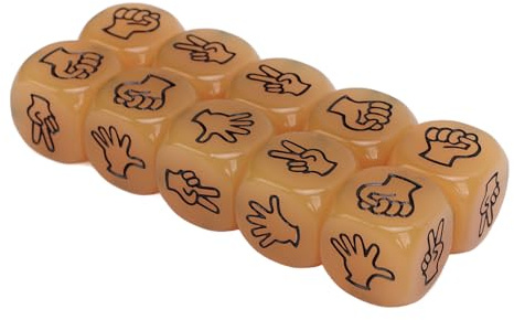 BAOFUYA Set di Dadi Luminosi per Indovinare le, Dadi in Plastica, Forbici, Carta, 10 Pezzi, 20 X 20 X 20 Mm, Gioco da Tavolo Che Si Illumina Al Buio per Viaggi Scolastici, Feste in Famiglia (ORANGE)