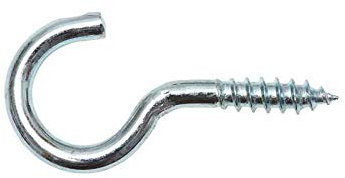 25 pezzi 2 X 20/8 mm gancio a vite gancio da soffitto curvo zincato