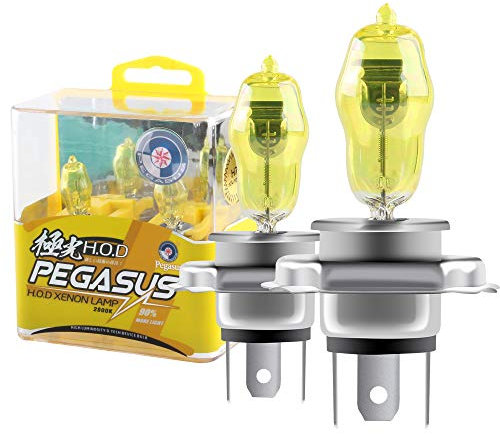 2pcs H4 100w Super Brillant Jaune Lumière 2800K Halogène au Xénon HID Ampoule 12v Voiture Phare Antibrouillard Lampe Remplacement