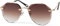 styleBREAKER Damen Piloten Sonnenbrille Rahmenlos mit getönten Gläsern im Diamant Schliff, Geprägte Bügel, Vieleckige Gläser 09020106, Farbe:Gestell Gold/Glas Braun Verlauf
