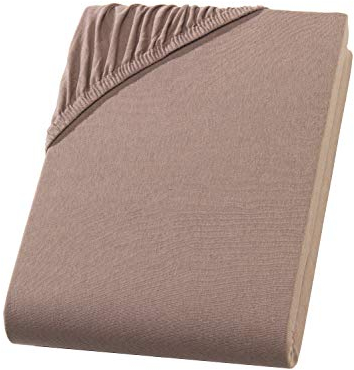 Split Topper Spannbettlaken/Spannbetttuch - Nougat - Jersey - 180x200-200x200 cm - 10cm Steghöhe - 160 g/m² - Boxspringbett - Rundumgummi (Nougat)