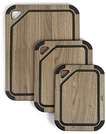 LACOR Planche à découper en Fibre de Bois + Silicone, Noyer, Grande, Marron
