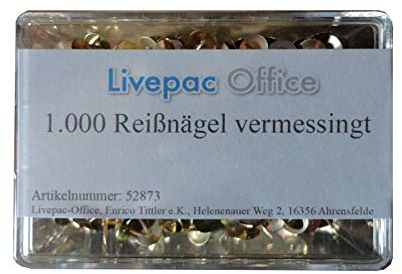 1000 Reissnägel / Reißbrettstifte / Reißzwecken / Heftzwecken / vermessingt