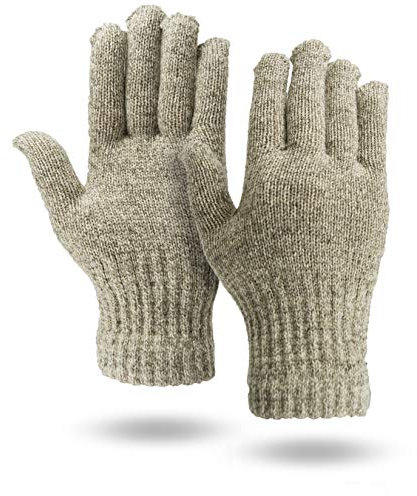 Illinois Glove Company Ragg Wollhandschuhe Made in USA Style 350, Haferflocken, L