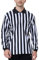 TOPTIE Men's Official Long Sleeve Black & White Striped Referee Shirt, Pro-Style Ref Umpire Jersey-2XL