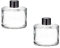 Lot de 2 flacons diffuseurs vides en verre transparent de 50 ml avec bouchon noir rond pour huiles essentielles, parfum