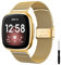 HYKEJI Ersatzarmband Kompatibel mit Fitbit Versa 3 Armband/Fitbit Sense Armband für Damen/Herren, Ersatz Edelstahl Metall Armband für Fitbit Versa 3 Armband/Fitbit Sense (Gold)