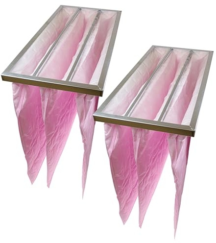 vhbw 2x Taschenfilter für Klima | und Lüftungsanlagen - Filter F7, 28,7 x 59,2 x 60 cm, Rosa