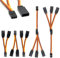 Servo Y Harness Splitter Kabel 3 Pin Connector Wire Male to Female 4 Way Verlängerungskabel kompatibel mit JR Futaba RC Car Flugzeugen (3PCS 1 to 2 and 2PCS 1 to 3)