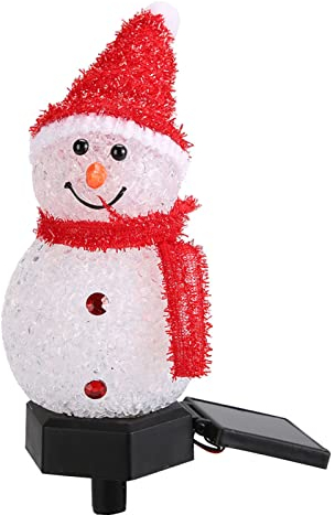 Weihnachts-Schneemann-Solar-Gartenlampe Im Freien Wasserdichte LED-Solarautomatik-Schneemann-Garten-Licht-Stangen-Lichter von Dämmerung Bis Morgengrauen für Hof-Weg-Dekoration