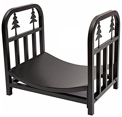 FFNUM Kaminholzregal für draußen Weihnachtsbaum-Schwarz-Metall-Brennholzhalter-Rack Hochleistungs-Brennholz-Racks for den Innen- und Außenbereich Brennholz Stapler
