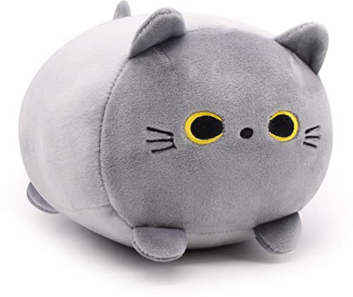 18CM Graue Katze Plüsch, Katze Plüschtiere, niedliche graue Katze Plüsch Kissen Katze Plüschie, graue Katze Kissen gefüllte Katze Spielzeug für Kinder Geburtstag Weihnachten Ostern Geschenke
