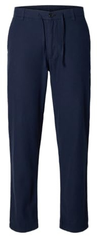 SELECTED HOMME Mens Slh172 Slimtape Brody Linen Pant Noos Chino Trousers, Dark Sapphire, S UK