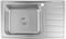 Omeere Fregadero de cocina moderno de acero inoxidable empotrado, 86 x 50 cm, 1 lavabo