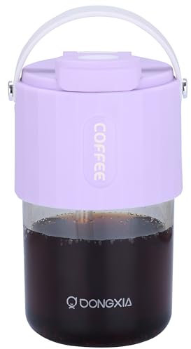 BELLE VOUS Mug Paille Violette en Plastique avec Couvercle - Gobelet 400 ml Sans BPA - Anti-Fuite à Paroi Épaisse pour Café Glacé, Thé, Jus, Eau & Boissons Chaudes ou Froides
