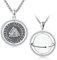 Wikinger Geschenke für Männer 925 Sterling Silber Wikinger Kette Viking Halskette Vegvisir Anhänger Odin Kette WikingerZeichen Medaille Wikinger Schmuck für Herren Damen Mann
