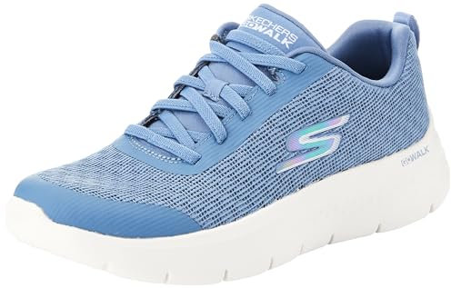 Skechers Go Walk Flex, Vai A Camminare Flessibile Viva Donna, Blue Textile/Trim, 41 EU