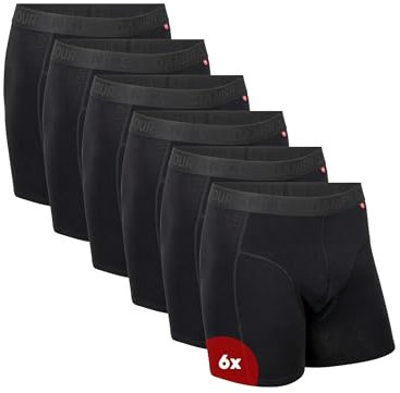DANISH ENDURANCE Boxershorts Herren 3er/6er Pack, Bio Baumwolle (Schwarz - 6er Pack, 2XL)