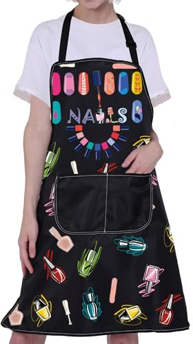 CMNIM Nail Tech Apron Nail Technician Apron for Women With Pockets Nail Tech Gift Nail Artist Gift Nail Lover Gift, 231113 Nails, 73*68 cm (28.7*26.7 inches)