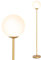 TANGZON Floor Lamp, Sphere Standing Lamp with Brushed Globe Lampshade, Foot Switch, E27 Socket & Weighted Base, Metal Pole Tall Reading Light for Living Room Bedroom Office (1 Light)