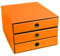 PresentFill® Schubladenbox Pappe Orange - 100% Recycling Karton - Made in Germany - Schubladenturm für DIN A4 Papierablage - stabil stapelbar - Büro Schreibtisch Organizer – Ablagebox - Ordnungsbox