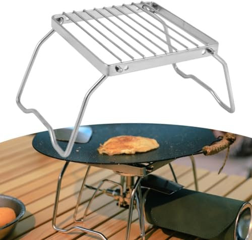 Griglia Pieghevole per falò, Portatile, in Acciaio, griglia per fornello a Gas, Staffa per Barbecue all'aperto