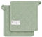 JEMIDI Topflappen Set Mint - Hitzebeständige Lappen - 2er Set Topflappen - Vielseitig einsetzbar als Topf- und Pfannenuntersetzer - Maschinenwaschbar - Mit Schlaufe zum Aufhängen