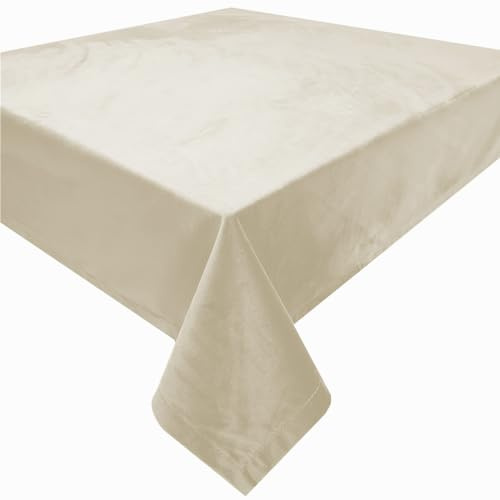 Schwar Textilien Mitteldecke/Velour / 90 x 90 m / Versch. Farben/Samt / #1702 (Beige)