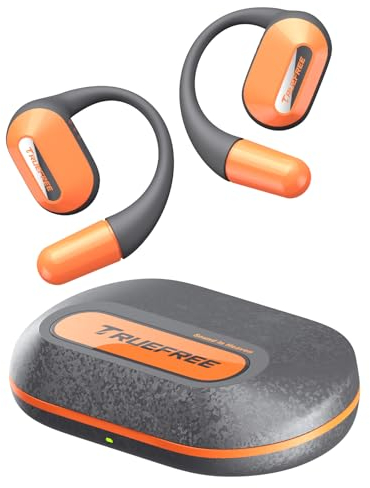 truefree O2 Auriculares Open-Ear, Auriculares Bluetooth 5.3 Inalámbricos, Conduccion de Aire, Tiempo de Reproducción 22H, Cuatro Micrófonos, Control de Aplicaciones, Entrenamiento, Desplazarse