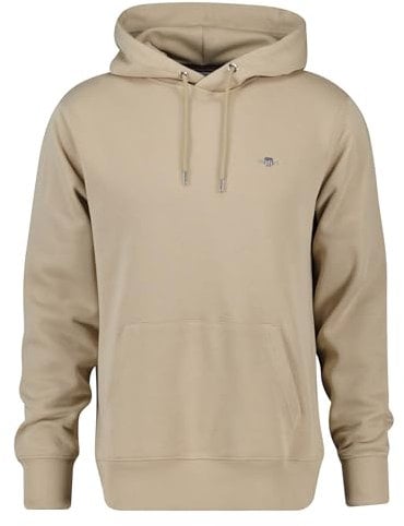 GANT Herren Hoodie - REGULAR SHIELD HOODIE, Kapuzen-Sweatshirt, Baumwoll-Mix Beige (Dry Sand) 4XL