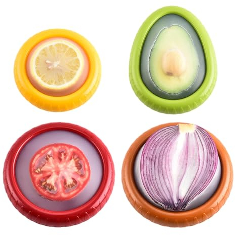 Scatola per frutta e verdura, scatola per frutta in silicone - Set di contenitori per frutta e verdura in silicone da 4 pezzi per frigorifero - Scatola per alimenti in silicone per conservare verdure
