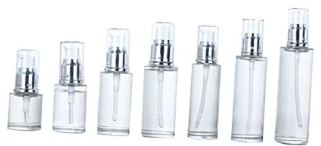 WOONEKY 3pièces Bouteilles Cosmétiques Vides avec Pompe Portable Flacons Transparent pour Huiles Essentielles Et Parfums Et Blanc