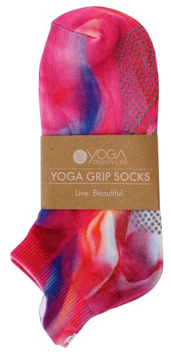 Yoga Design Lab - rutschfeste Yoga-Socken mit Griffen - Anti-Rutsch-Material für Yoga, Pilates, Ballett, Barre (Rose)