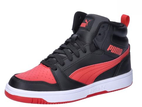 PUMA Kinder Sneaker Rebound V6 Mid Jr 393831 Black-for All Time Red 37
