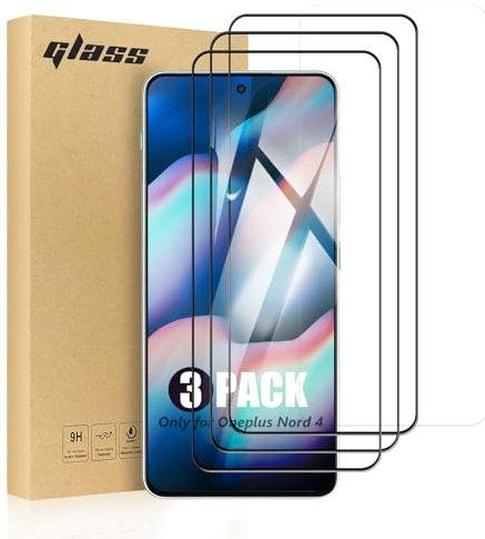 TailTech Panzer Schutz Glas für OnePlus Nord 4, 3er-Pack Vollabdeckung Schutzfolien für OnePlus Nord 4 für Panzerglas, Schutzglas Displayschutzfolie für OnePlus Nord 4,Rand-zu-Rand Schutz