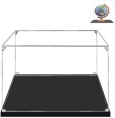 BOOVAX Vitrine für Lego 21332 - Acryl Klar Schaukasten für [Globus] Modellbausatz - Vitrine - 35x35x45cm | 2mm